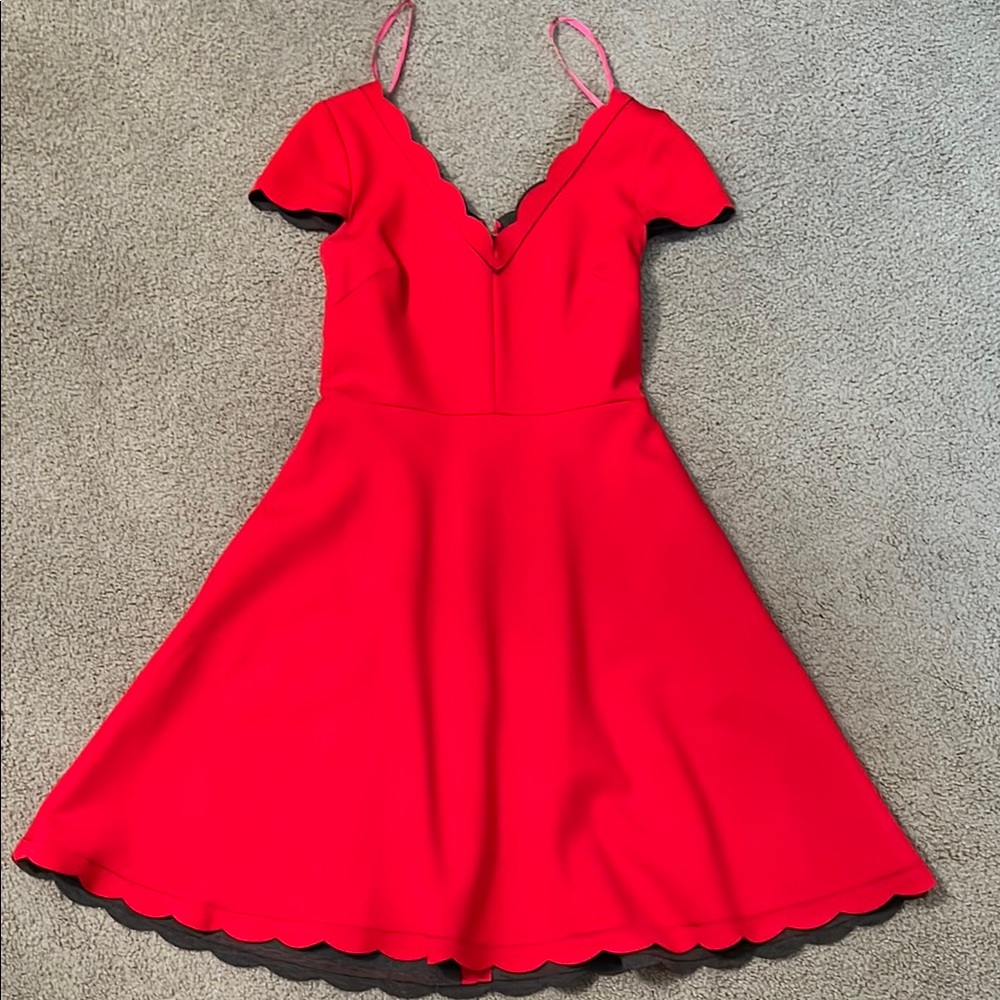 Betsey Johnson elegant Red V-Neck Dress size 2